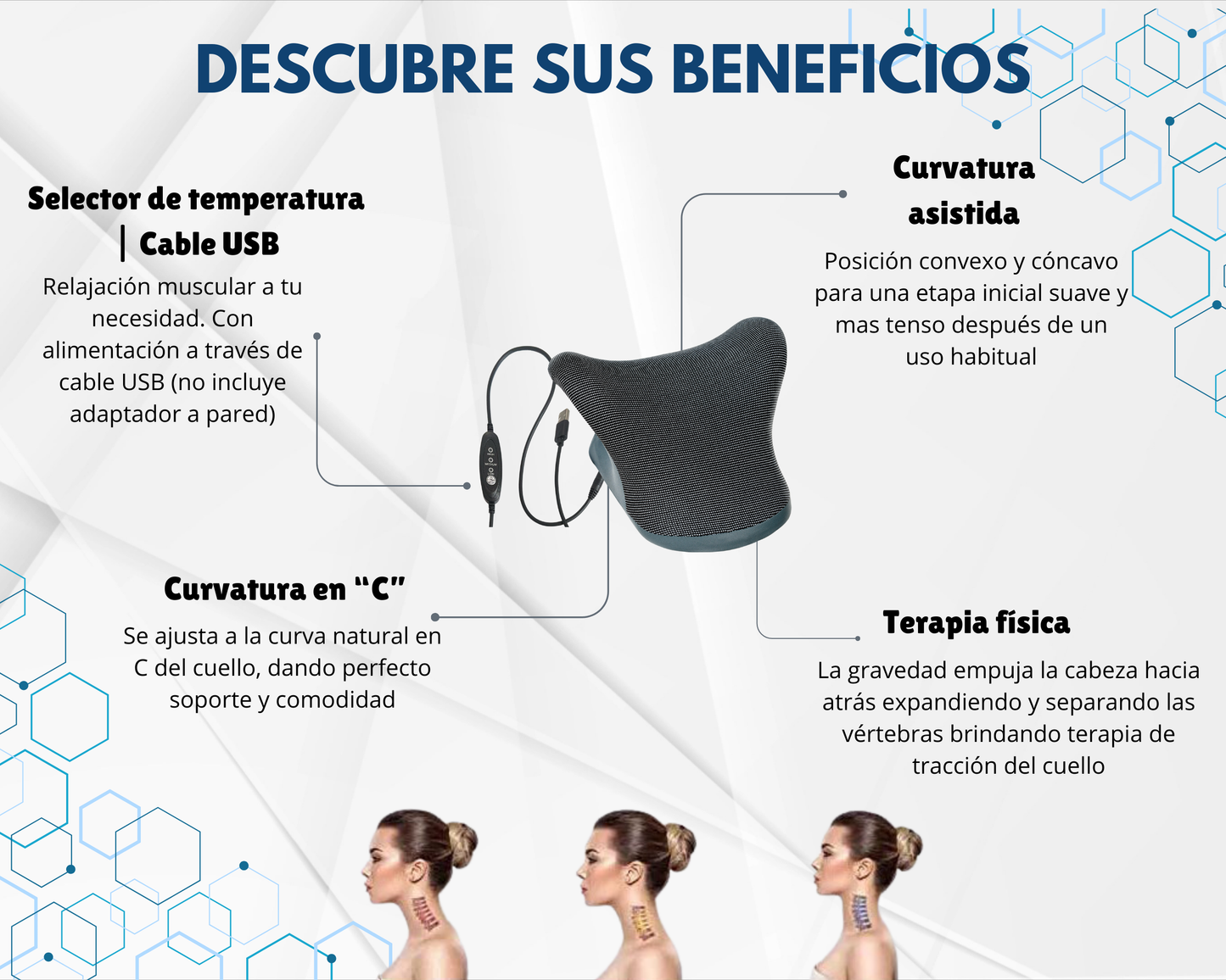 Dispositivo de Tracción Cervical Térmico para Aliviar el Dolor de Cuello y Hombros