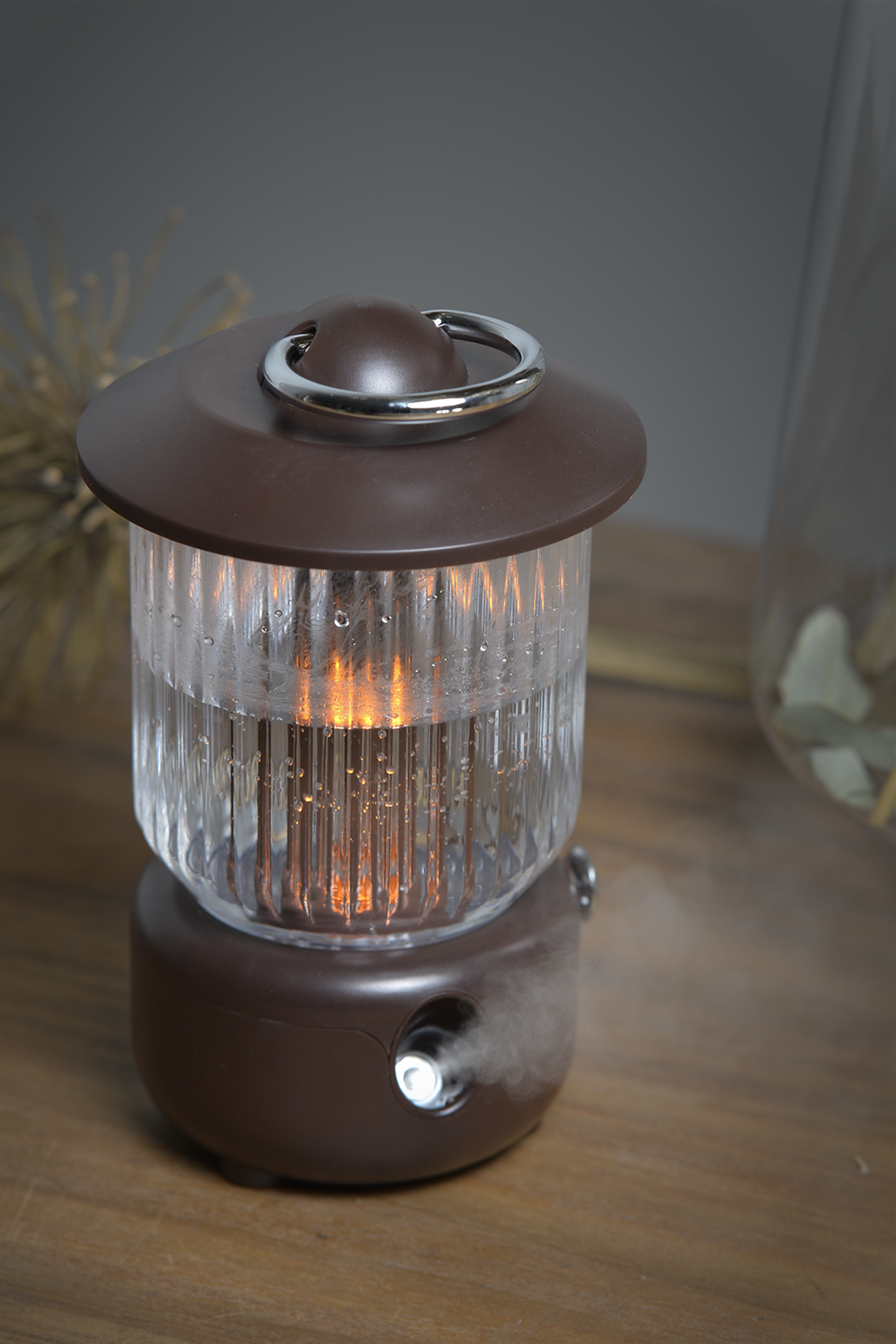Farol Humidificador Difusor de Aromas Portátil – Incluye Aceite Esencial Repelente de Mosquitos | Luz LED Fría y Cálida | Aromaterapia Libre de BPA, Ideal para Camping y Exteriores
