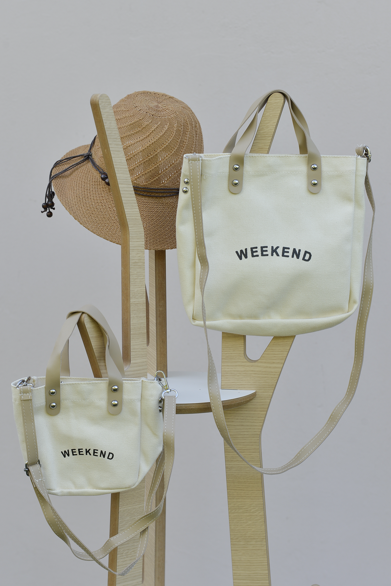 ABB4US | Set of 2 mother and daughter canvas bags Medium and small size Perfect for going together Women's bag Women's crossbody bag Shoulder bags Multifunctional Magnetic closure