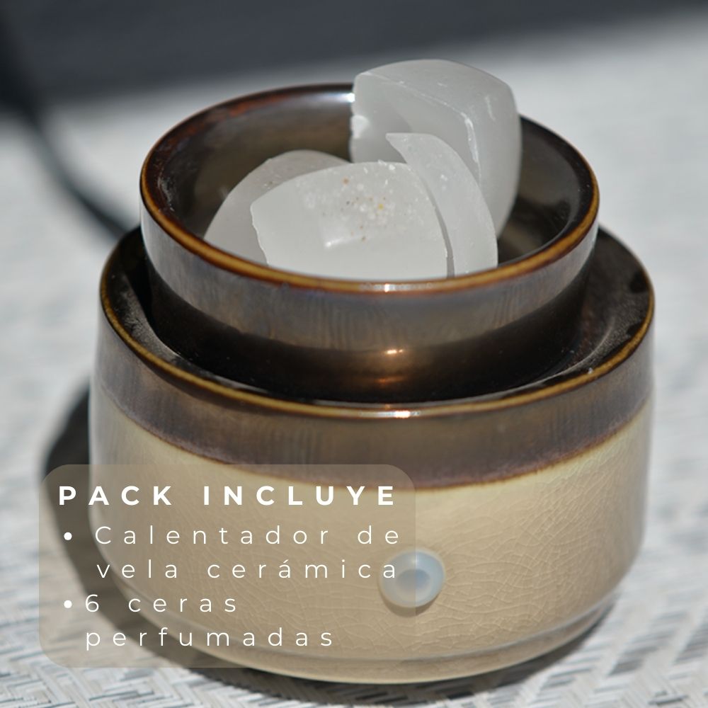 ABB4US | 3 in 1 Scented Candle Warmer | Essential Oil Diffuser | Scented Oil Burner | Wax Warmer, Home Air Fresheners | Includes Pack of 6 Scented Waxes 