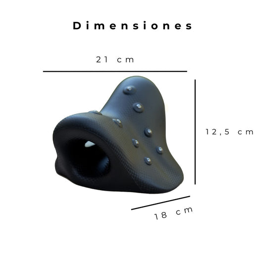 Almohada de Tracción Cervical con 8 Puntos Magnéticos | para Aliviar el Dolor de Cuello y Hombros | Negro