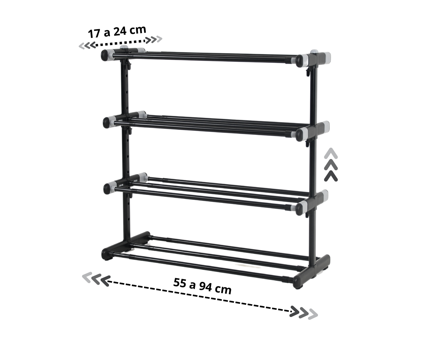 ABB4US | Standing Shoe Rack | For Clothing and Shoes | Hallway Coat Rack for Home | Clothes Rack with Hooks | Entrance, Bedroom, Hallway Furniture | Resistant | Steel | 60x35x163cm 