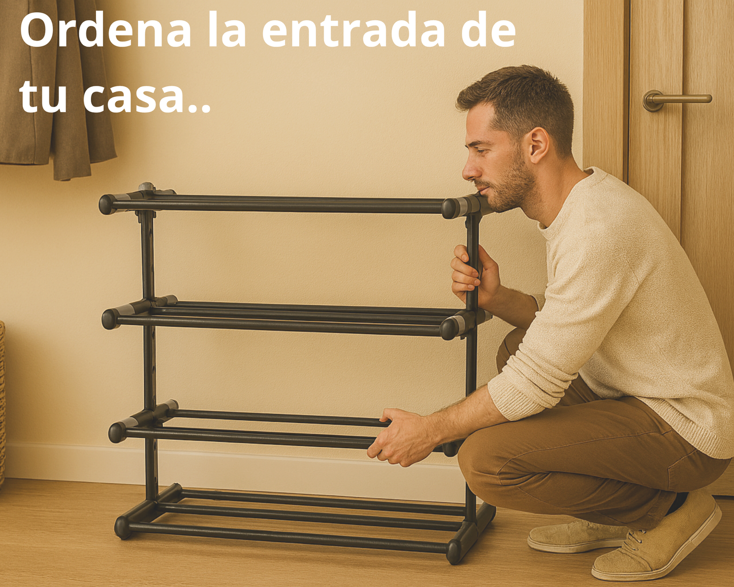 Zapatero Metálico 4 Baldas | Extensible | Altura y Profundidad Ajustables | Organizador Zapatos | 20 Pares