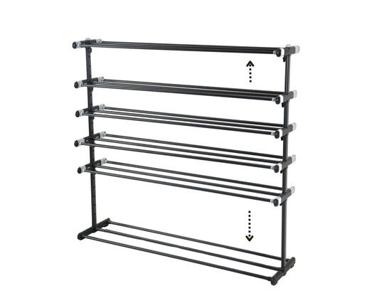 Zapatero Metálico 6 Baldas | Altura y Profundidad de baldas Ajustables | Organizador Zapatos | 30 Pares