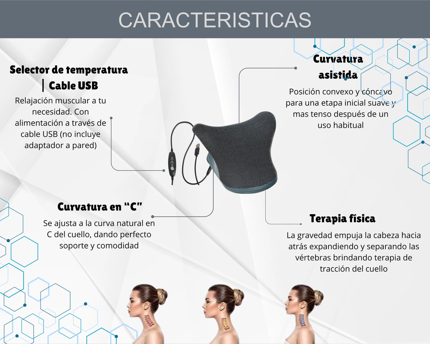 Dispositivo de Tracción Cervical Térmico para Aliviar el Dolor de Cuello y Hombros