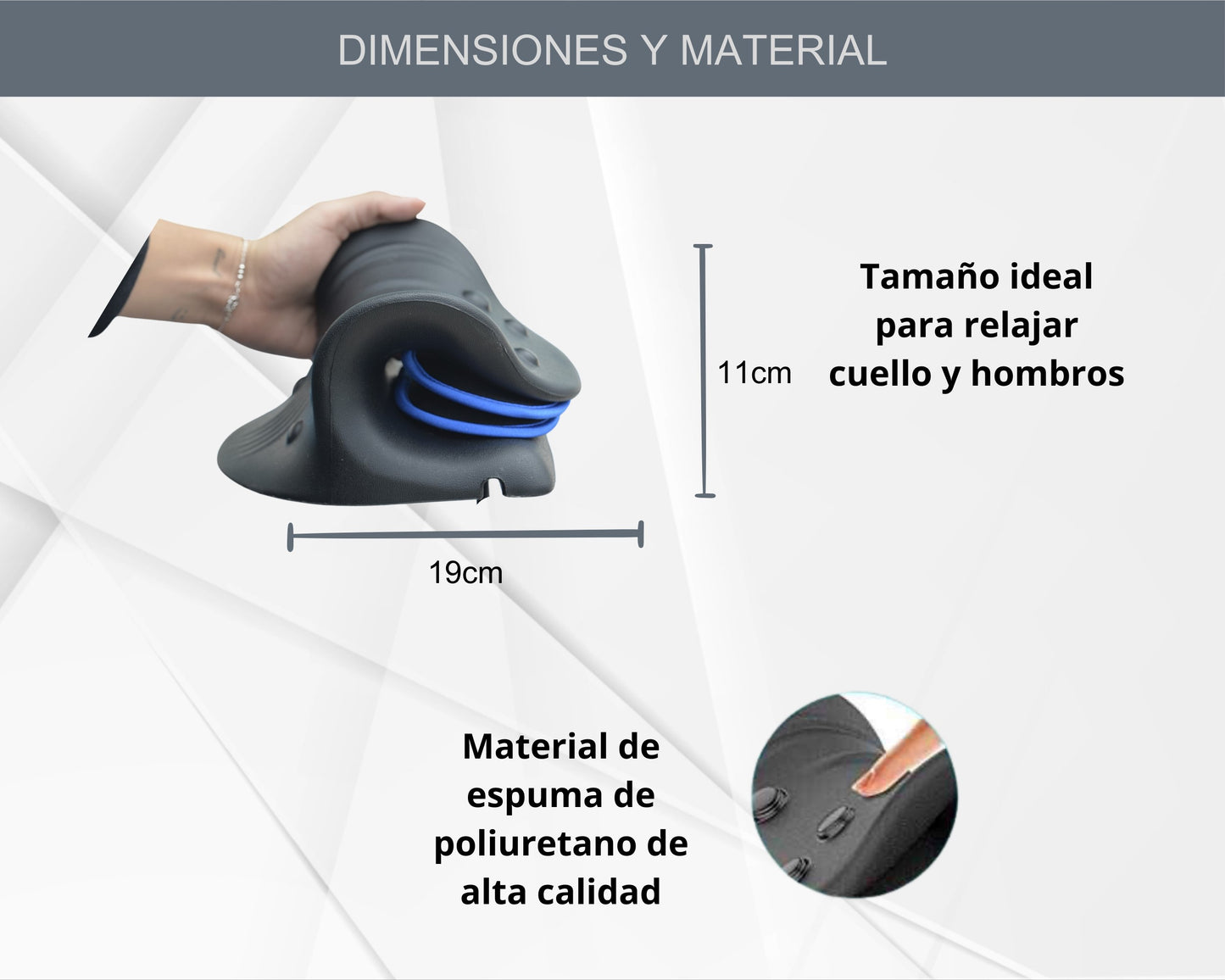 Dispositivo de Tracción Cervical con Altura Ajustable  para Aliviar el Dolor de Cuello y Hombros